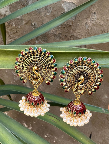 Peacock jhumka
